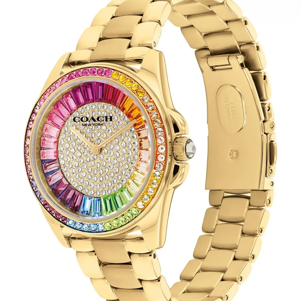 Women's Greyson Rainbow Gold-Tone Stainless Steel Watch 36mm - Picture 2 of 6